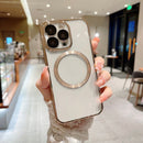 For iPhone 12 Pro Max MagSafe Magnetic TPU Case with Glass Lens(Gold)
