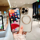 For iPhone 12 Pro Max MagSafe Magnetic TPU Case with Glass Lens(Gold)