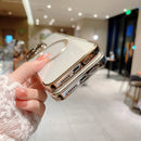 For iPhone 12 Pro Max MagSafe Magnetic TPU Case with Glass Lens(Gold)