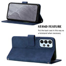 For Samsung Galaxy A23 5G Crossbody 3D Embossed Flip Leather Phone Case(Blue)