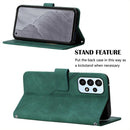 For Samsung Galaxy A23 5G Crossbody 3D Embossed Flip Leather Phone Case(Dark Green)