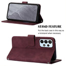 For Samsung Galaxy A23 5G Crossbody 3D Embossed Flip Leather Phone Case(Wine Red)