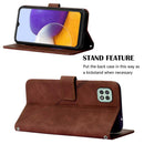For Samsung Galaxy A22 5G Crossbody 3D Embossed Flip Leather Phone Case(Brown)