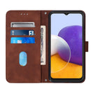 For Samsung Galaxy A22 5G Crossbody 3D Embossed Flip Leather Phone Case(Brown)