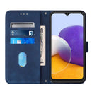 For Samsung Galaxy A22 5G Crossbody 3D Embossed Flip Leather Phone Case(Blue)