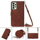 For Samsung Galaxy A53 5G Crossbody 3D Embossed Flip Leather Phone Case(Brown)