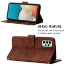 For Samsung Galaxy A53 5G Crossbody 3D Embossed Flip Leather Phone Case(Brown)