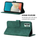 For Samsung Galaxy A53 5G Crossbody 3D Embossed Flip Leather Phone Case(Dark Green)