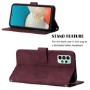 For Samsung Galaxy A53 5G Crossbody 3D Embossed Flip Leather Phone Case(Wine Red)