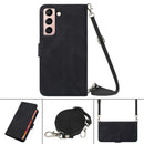 For Samsung Galaxy S21 5G Crossbody 3D Embossed Flip Leather Phone Case(Black)