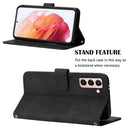 For Samsung Galaxy S21 5G Crossbody 3D Embossed Flip Leather Phone Case(Black)