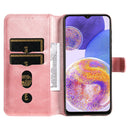 For Samsung Galaxy A23 4G/M23/F23 Classic Calf Texture PU + TPU Horizontal Flip Leather Case(Rose Gold)