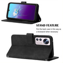 For Xiaomi 12 Crossbody 3D Embossed Flip Leather Phone Case(Black)