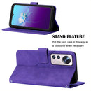 For Xiaomi 12 Crossbody 3D Embossed Flip Leather Phone Case(Purple)