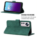 For Xiaomi 12 Crossbody 3D Embossed Flip Leather Phone Case(Dark Green)