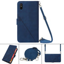 For Xiaomi Redmi 9A / 9i / 9AT Crossbody 3D Embossed Flip Leather Phone Case(Blue)