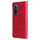 For Honor 50 SE / Huawei Nova 9 SE Fashion Calf Texture Zipper Horizontal Flip Leather Case(Red)