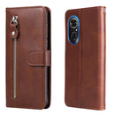 For Honor 50 SE / Huawei Nova 9 SE Fashion Calf Texture Zipper Horizontal Flip Leather Case(Brown)