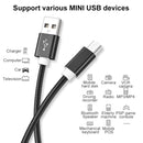 5 PCS Mini USB to USB A Woven Data / Charge Cable for MP3, Camera, Car DVR, Length:1m(Gold)