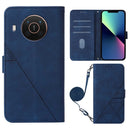 For Nokia X20 / X10 Crossbody 3D Embossed Flip Leather Phone Case(Blue)