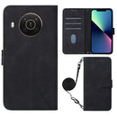 For Nokia X20 / X10 Crossbody 3D Embossed Flip Leather Phone Case(Black)