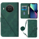 For Nokia X20 / X10 Crossbody 3D Embossed Flip Leather Phone Case(Dark Green)