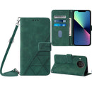 For Nokia X20 / X10 Crossbody 3D Embossed Flip Leather Phone Case(Dark Green)