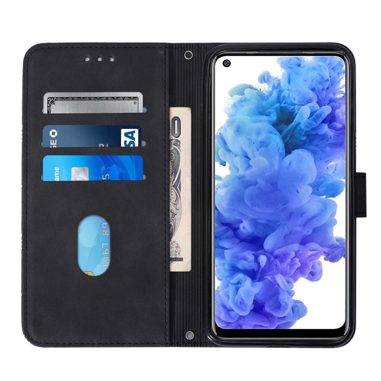 For Tecno Camon 16 Crossbody 3D Embossed Flip Leather Phone Case(Black)