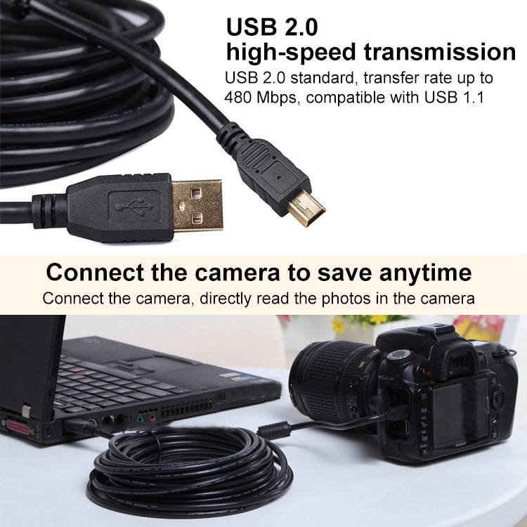 1.5m Mini 5 Pin to USB 2.0 Camera Extension Data Cable