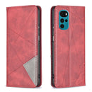 For Motorola Moto G22 Prismatic Invisible Magnetic Leather Phone Case(Red)