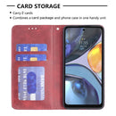 For Motorola Moto G22 Prismatic Invisible Magnetic Leather Phone Case(Red)