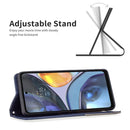 For Motorola Moto G22 Prismatic Invisible Magnetic Leather Phone Case(Blue)