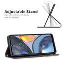 For Motorola Moto G22 Prismatic Invisible Magnetic Leather Phone Case(Black)