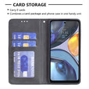 For Motorola Moto G22 Prismatic Invisible Magnetic Leather Phone Case(Black)