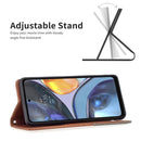 For Motorola Moto G22 Prismatic Invisible Magnetic Leather Phone Case(Brown)