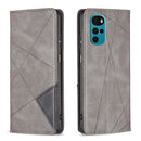 For Motorola Moto G22 Prismatic Invisible Magnetic Leather Phone Case(Grey)