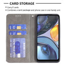 For Motorola Moto G22 Prismatic Invisible Magnetic Leather Phone Case(Grey)