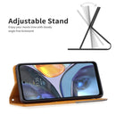 For Motorola Moto G22 Prismatic Invisible Magnetic Leather Phone Case(Yellow)