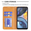 For Motorola Moto G22 Prismatic Invisible Magnetic Leather Phone Case(Yellow)