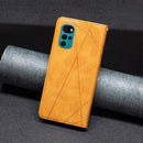 For Motorola Moto G22 Prismatic Invisible Magnetic Leather Phone Case(Yellow)