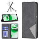 For OPPO Realme C35 Prismatic Invisible Magnetic Leather Phone Case(Black)