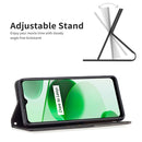 For OPPO Realme C35 Prismatic Invisible Magnetic Leather Phone Case(Black)