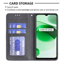 For OPPO Realme C35 Prismatic Invisible Magnetic Leather Phone Case(Black)