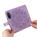 For Honor 50 SE / Huawei nova 9 SE 7-petal Flowers Embossed Flip Leather Phone Case(Light Purple)