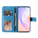 For Honor 50 SE / Huawei nova 9 SE 7-petal Flowers Embossed Flip Leather Phone Case(Blue)