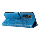 For Honor 50 SE / Huawei nova 9 SE 7-petal Flowers Embossed Flip Leather Phone Case(Blue)