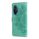 For Honor 50 SE / Huawei nova 9 SE 7-petal Flowers Embossed Flip Leather Phone Case(Green)
