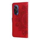 For Honor 50 SE / Huawei nova 9 SE 7-petal Flowers Embossed Flip Leather Phone Case(Red)