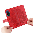 For Honor 50 SE / Huawei nova 9 SE 7-petal Flowers Embossed Flip Leather Phone Case(Red)
