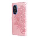 For Honor 50 SE / Huawei nova 9 SE 7-petal Flowers Embossed Flip Leather Phone Case(Rose Gold)